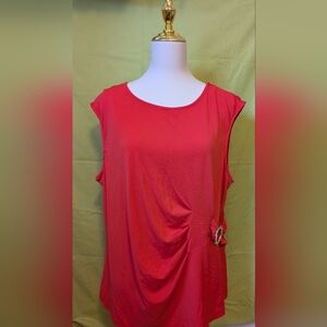 Adrienne Vittadini ed Sleeveless Womens Top with Side Ring Detail